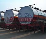 Stainless Steel Petroleum Tank Trailers , 45 000 Liters 3 Axle Fuel Tank Trailer