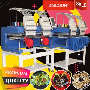 Quality Cheapest industrial embroidery machine prices HO1502H 400*500mm cap t-shirt flat 3d sequin 2 head embroidery machine wholesale
