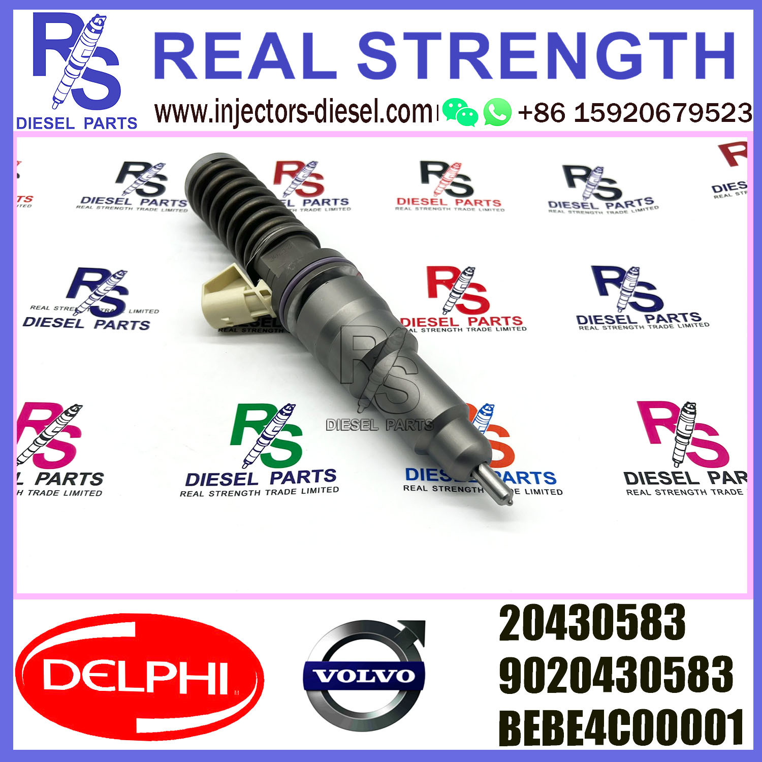 DELPHI 2pin injector 20430583 9020430583 BEBE4C00001 Diesel pump Injector V-O-L-V BEBE4C00001 E1 for V-O-L-V 9.0 LITRE TRUC