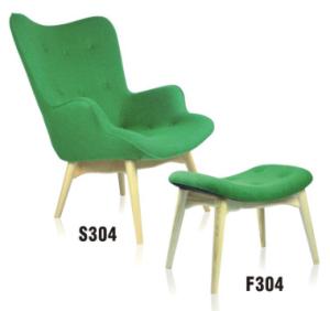 Quality modern home solid wood upholstered recliner chair with ottoman wholesale