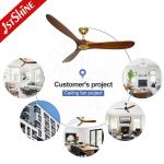 Rotary Vane Quantity 3 220V Solid Wood Blades Ceiling Fan for Ceiling Decoration