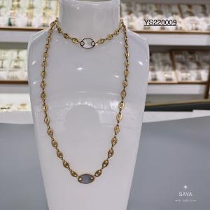 Quality Europe Stainless Steel Designer Jewelry White Shell Inlaid Pig Nose Chain Necklace wholesale
