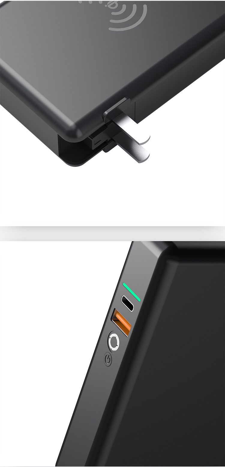 interchangeable plugs wall charger 10000mAh wireless power bank