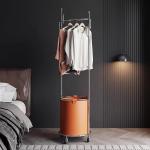 Contemporary Floor Hanger Holder With PU Leather And Customizable Metal