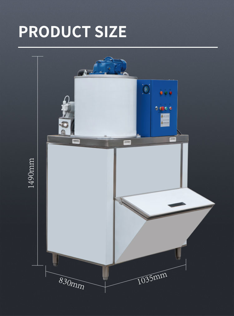 300kg 500kg Flake Ice Machine Maker R404a Commercial Snow Cone Machine