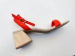 Orange Ladies Soft Leather Sandals Single Strap Open Toe With Soft Nappa Leather
