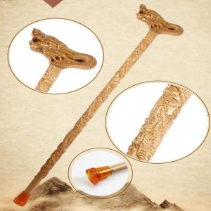 Quality Eco Friendly Hand Carved Wooden Walking Canes 90cm wholesale
