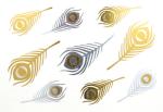 OEM Fake Flash Gold Foil Body Hand Sticker Custom Metallic Temporary Tattoo