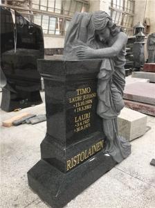 Quality American style grey granite kneeling angel monuments wholesale