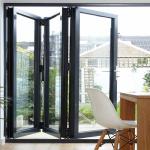 Thermal Break Commercial Aluminum Frame Glass Doors Folding / Bifolding