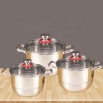 Wholesale TOP Seller Kitchen Silver 6 PCS Soup Pots Steamer Pot Deep Steaming