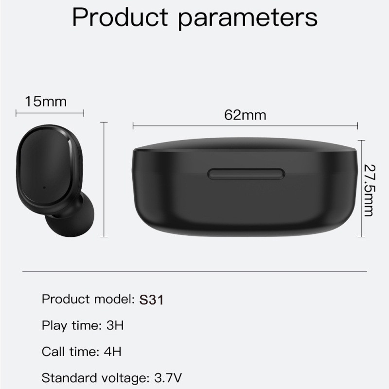 In Ear 5.0 Bluetooth Sports Earphones 3D Stereo 42db Sensitivity