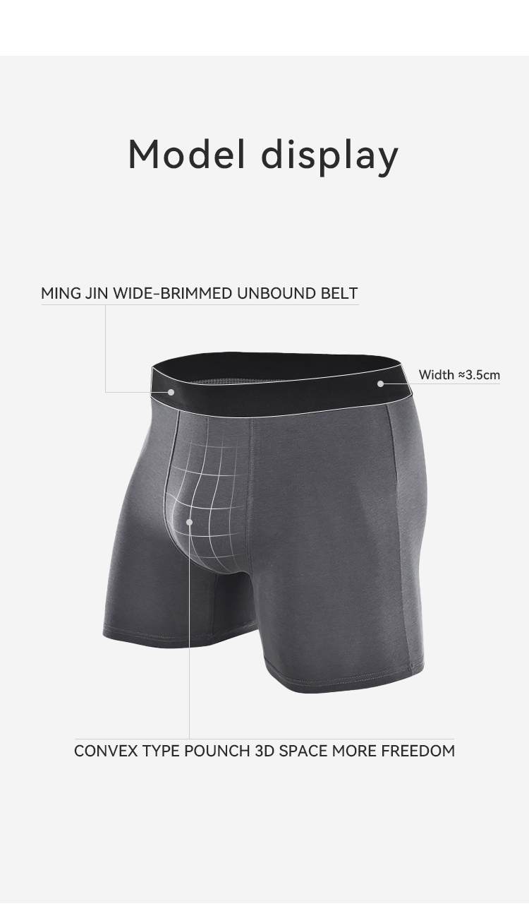 Custom Logo Cotton Men Underwear Plus Size Breathable Boxer Briefs