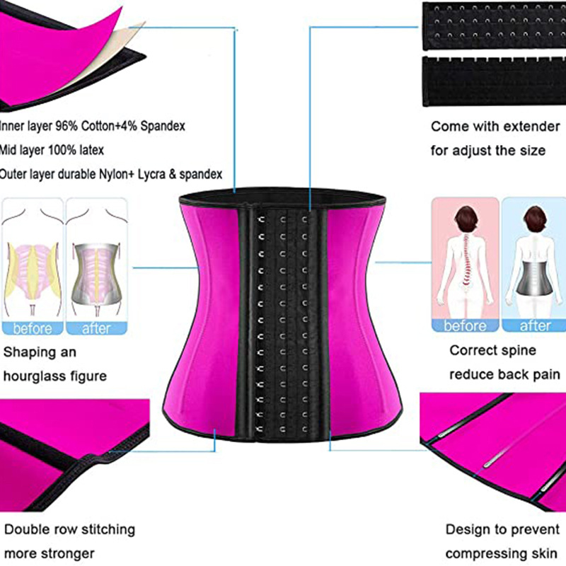 Latex Tummy Control Waist Trainer Customised Size Girdles Hourglass