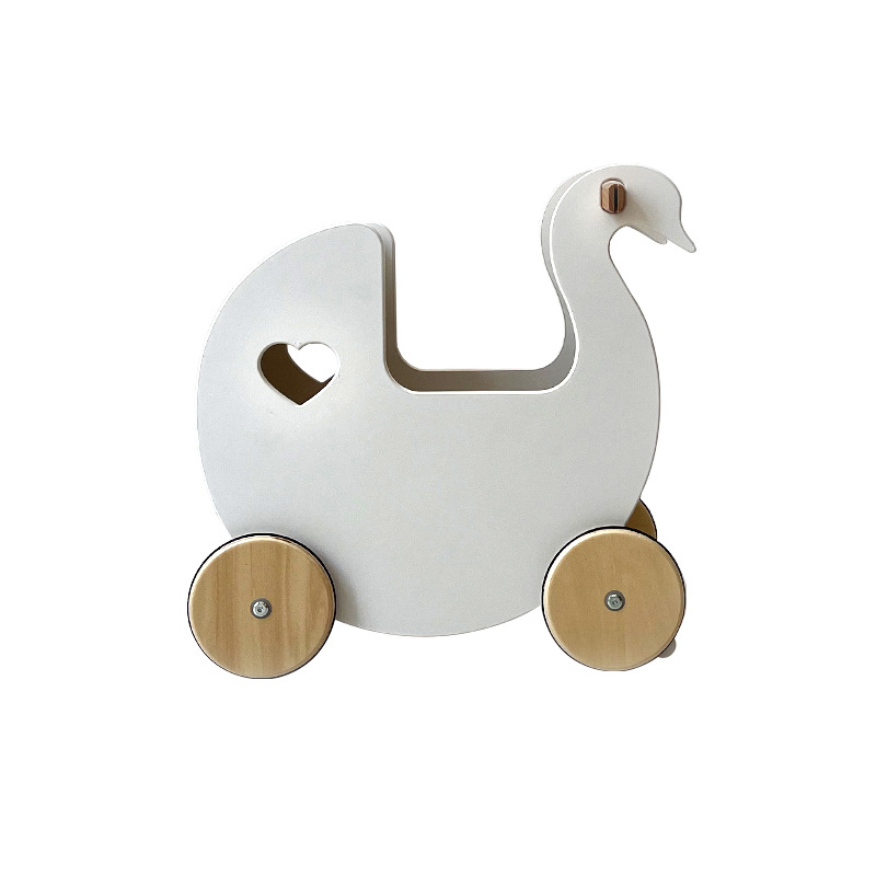 3 In 1 Customizable Montessori Toy White Wooden Push Walker Toy 0 To 3 Years
