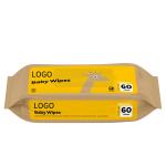 OEM Biodegradable Bamboo Wipes Fragrance Free Wet Wipes 18*20cm 60PCS