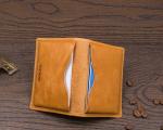 Handmade Leather Business Card Holder Men Personalized Minimalist Weight 45g