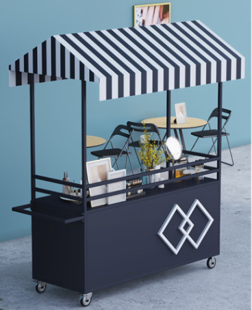 4wheels multipurpose mobile commodity stall trolley handcart for modern stylish outlet