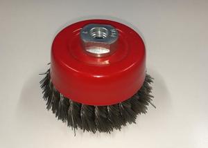 Quality 4 Inch OD Durable Knotted Wire Cup Brush 30mm Wire Length With Semi Twisted wholesale