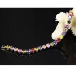 Princess Multicolour Cubic Zironia Tennis Bracelet Charm Women Wedding Jewelry
