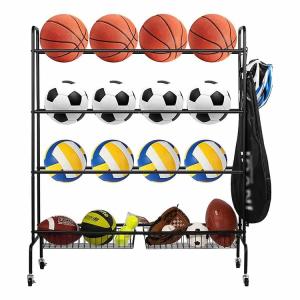 Quality Factory Custom Color Size Metal Basketball Rack Sport Ball Storage Garage Sports Ball Rack for Garage wholesale
