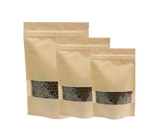 Clear Stand Up Packaging Moisture-Proof Custom Kraft Paper Bags For Pharmacy