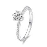 Lab Grown Diamond Ring in Romantic 18K White Gold for Gifts and Parties NGTC