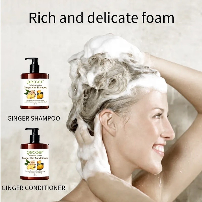 Ginger Shampoo And Conditioner Treatments Natural Organic Hair Care Private Label Shampoo Range Scalp Care Hair Wash