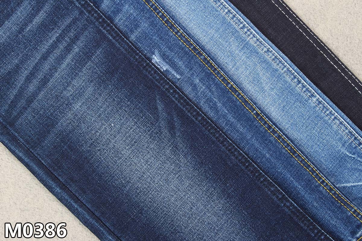 10.2Oz Cotton Polyester Spandex Denim Fabric With Crosshatch