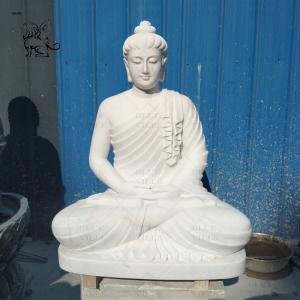Quality White Marble Stone Gautam Buddha Statues Home Decor Hand Carved Garden Decoration Modern Outdoor wholesale