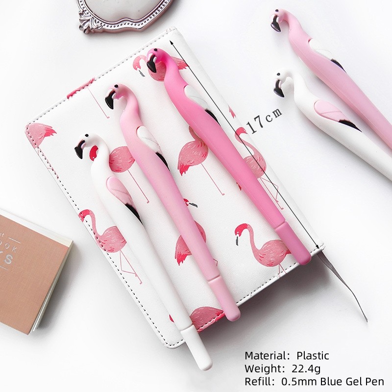 Flamingo Shaped 0.5mm Plastic Gel Pen Advertising Gifts Neutral Pen Small Prizes