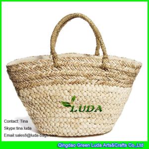 Quality LUDA unusual handbags natural shoulder hobo bags seagrass mixed straw beah bag wholesale