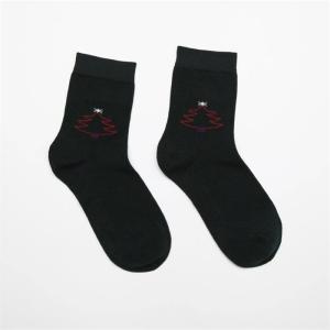 Quality Promotional jacquard christmas design AZO-free thick breathable cotton socks for women wholesale