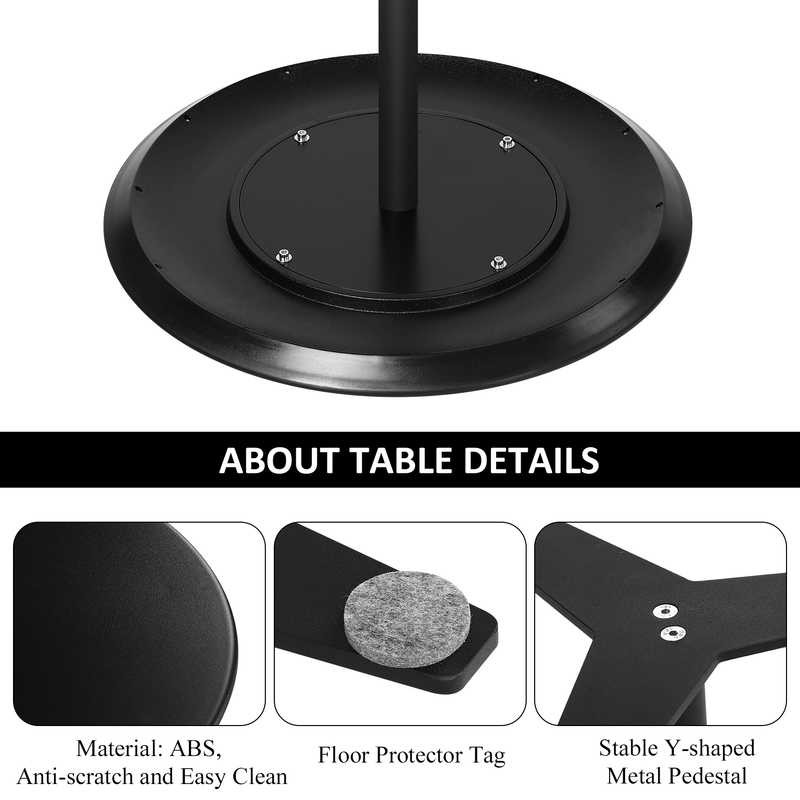 Black Tomile Round 26.59 Inch Height Livingroom End Table For Bistro C130-6
