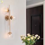 Simple Background Decorative Glass Post Modern Wall Light For Bedroom Living