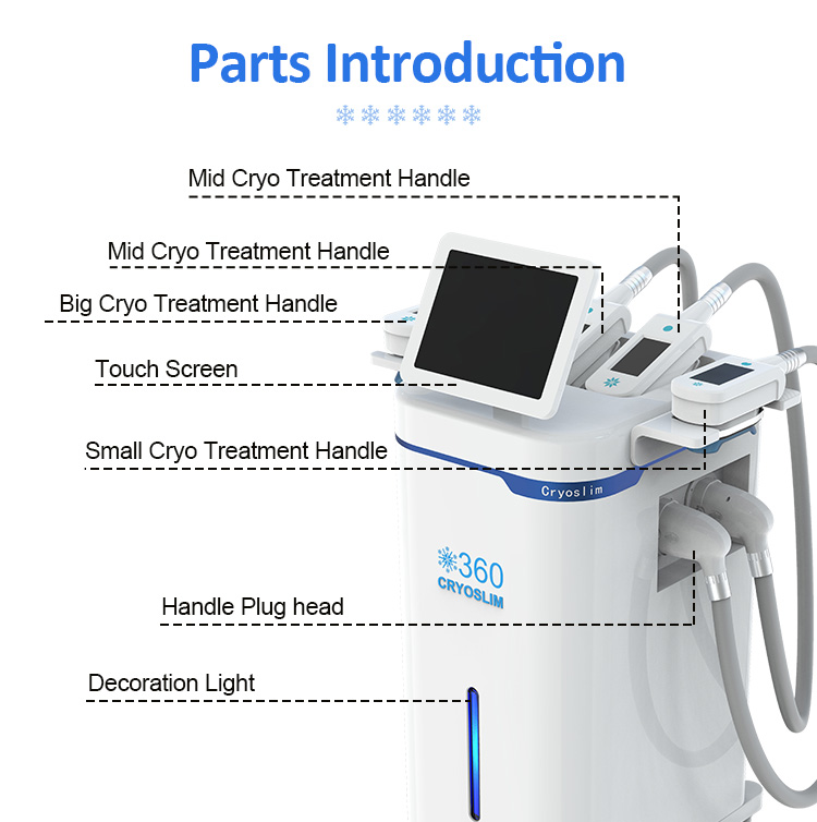 360 degree cooling 3S freezing fat body slimming machine with 4 cryo handles