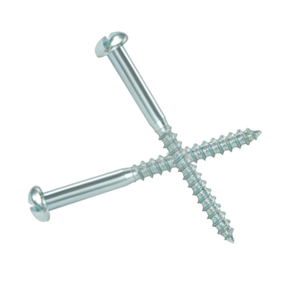 Zinc Plated Steel Oval Head Wood Screws Pan Head Slotted Drive Furniture Screws