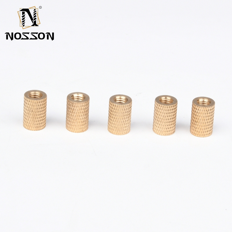 Brass Threaded Insert Nut M3 M4 M6 Knurled Thread Nut for Oil Gas Pipeline Construction and High Temperature Resistance
