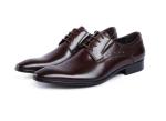 Brand Wingtip Oxford Luxury Mens Leather Dress Shoes , Carved Genuine Leather