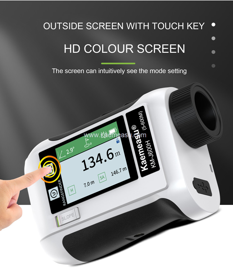 kaemeasu Rechargeable Laser Rangefinder Voice Golf Range Finder LCD Display Telescope With Side Screen J1200