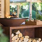 Rectangular Corten Steel Outdoor Fire Grill