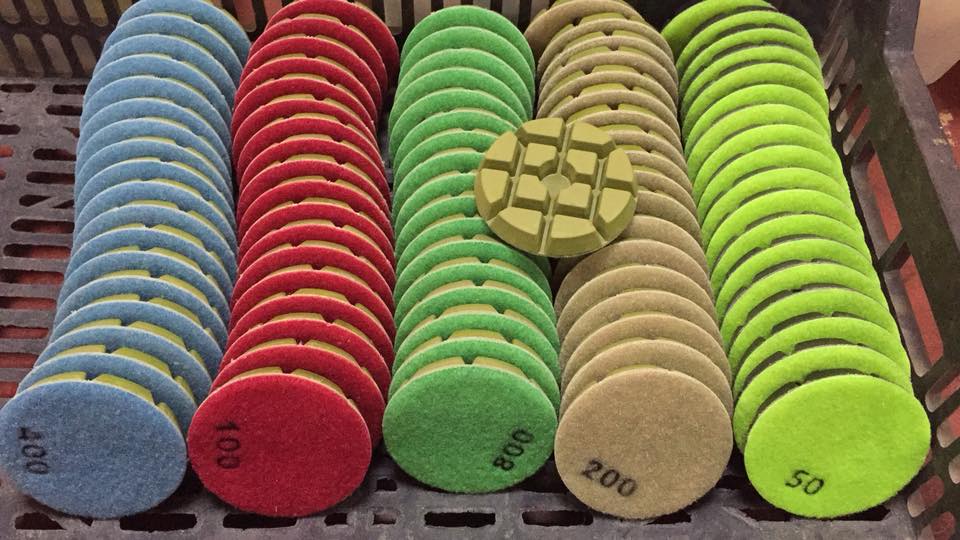 Concrete transitional grinding pads (3pcs)#100 with ceramic bonding for concrete fine polishing