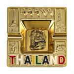 Stylish Portable 100*100MM Gold Color Plated Metal Ashtray Made From Recycled