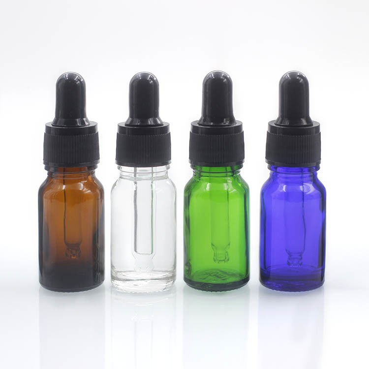 Round ODM Green Essential Oil Bottles 20ml Dropper Bottles