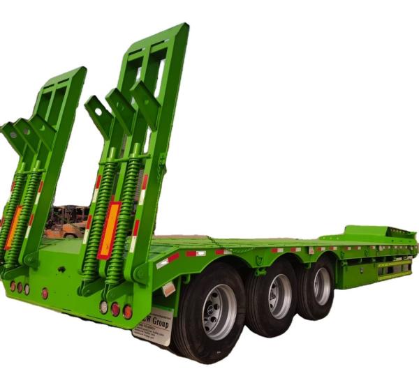 3/4 Axle 80-120ton Transport Equipment Lowboy Truck Trailer Detachable Gooseneck