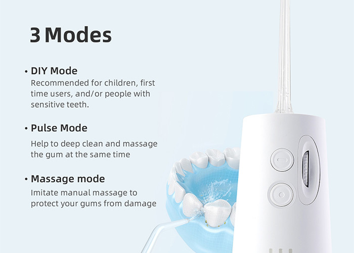 Adjustable Mouth Diy Water Flosser Cordless IPX7 10 - 140 PSI