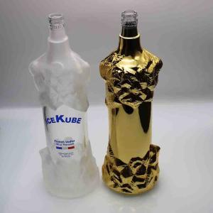 Quality Ice Kube Partial Frosted Glass Vodka Bottle 900g With Guala Closure wholesale