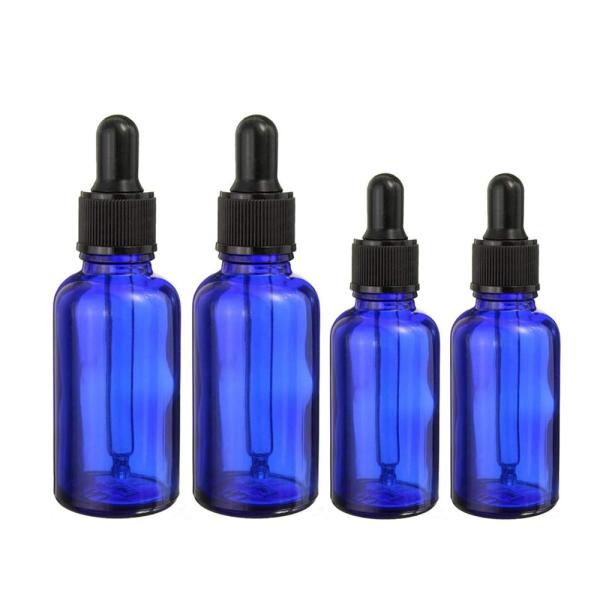 Blue Amber Empty Glass Bottle With Dropper 10ml 20ml Boston Refillable With
