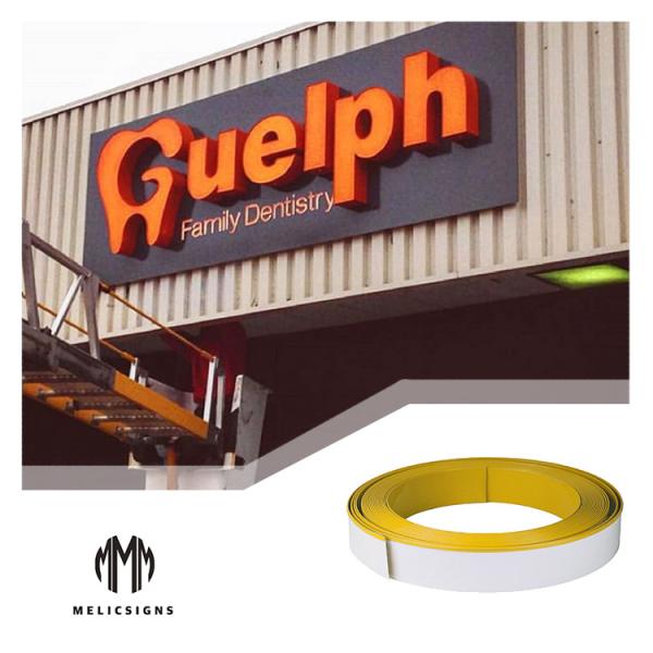 Yellow Color Painting Aluminum Trim Cap One Side Edge Channel Letter Trim Cap