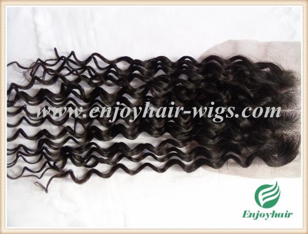 Lace top closure 4''x4'' ,malaysian virgin hair natural color wave 10''-24'